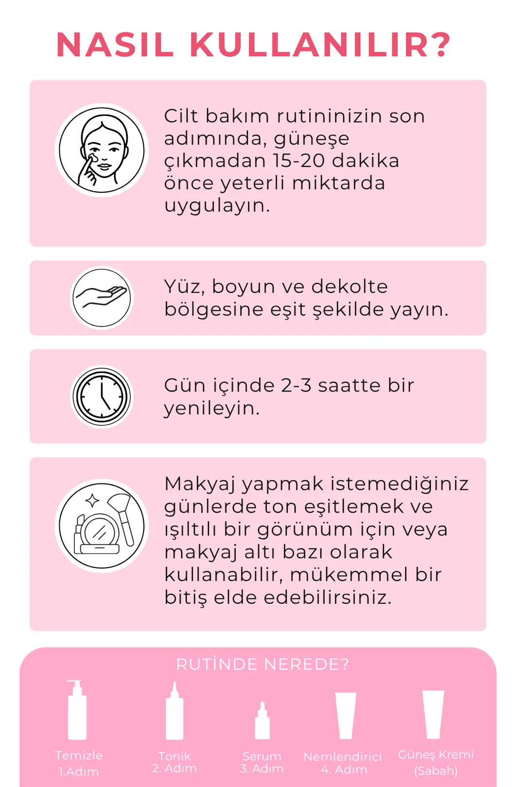 Leke Karşıtı Ton Eşitleyen Spf 50+ Pembe Renkli Güneş Kremi