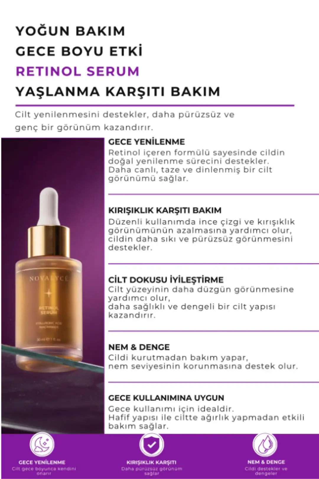 Retinol Serum – Yaşlanma Karşıtı, Kırışıklık Azaltıcı Yüz Bakım Serumu