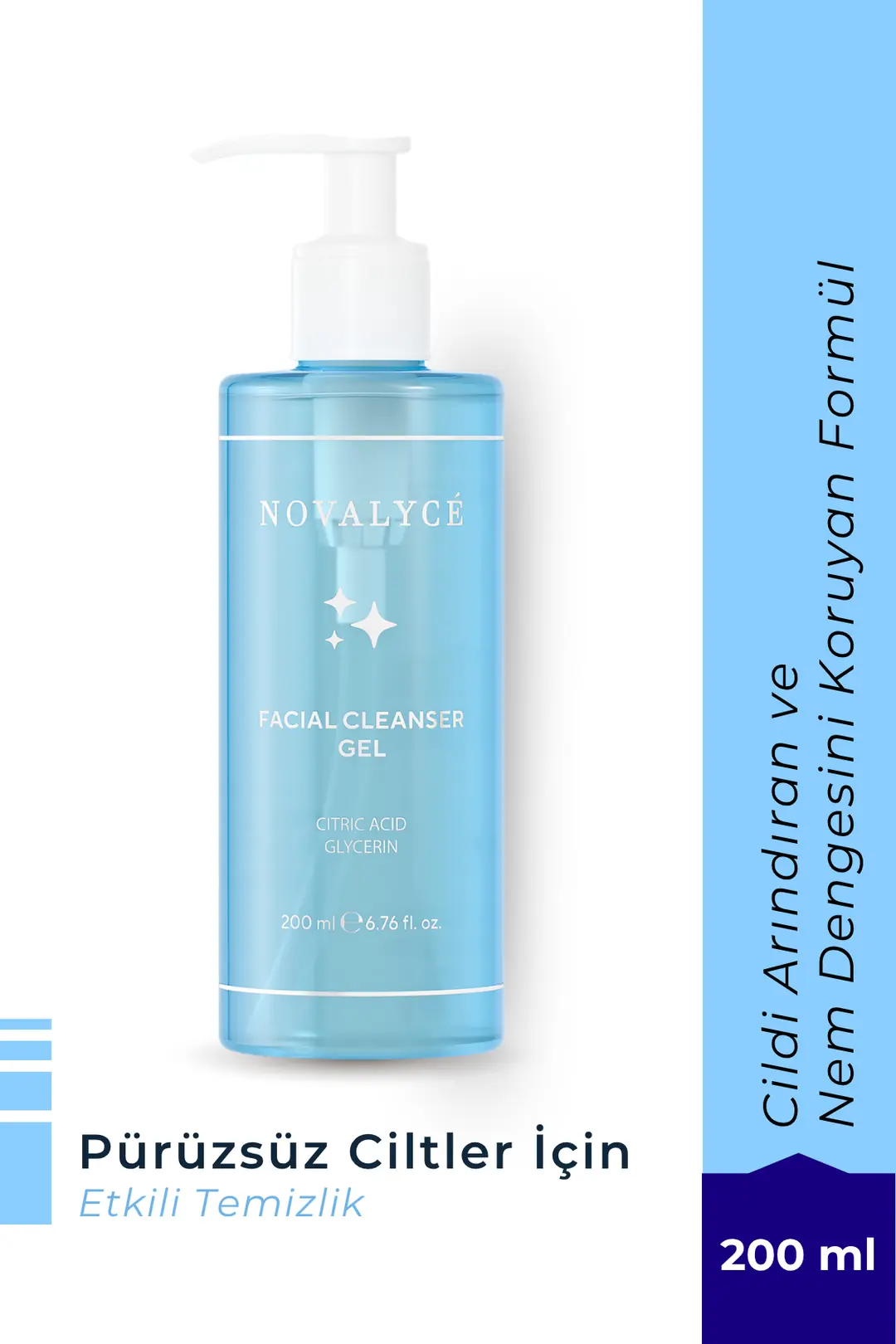 Facial Cleanser Gel Arındırıcı Nemlendirici Yüz Temizleme Jeli | Sodium PCA & Panthenol